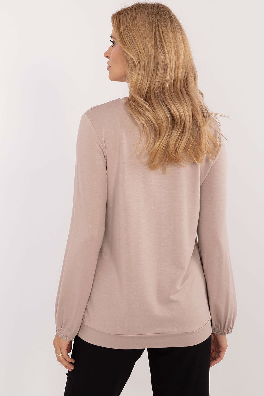 Elegant Long Sleeve Micro Modal Blouse With Spandex - Available in EU Sizes 0 (69 cm Length)