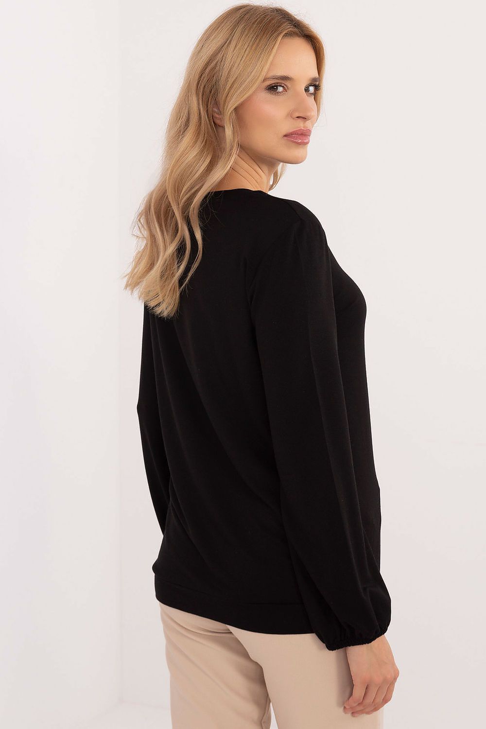 Elegant Long Sleeve Micro Modal Blouse With Spandex - Available in EU Sizes 0 (69 cm Length)