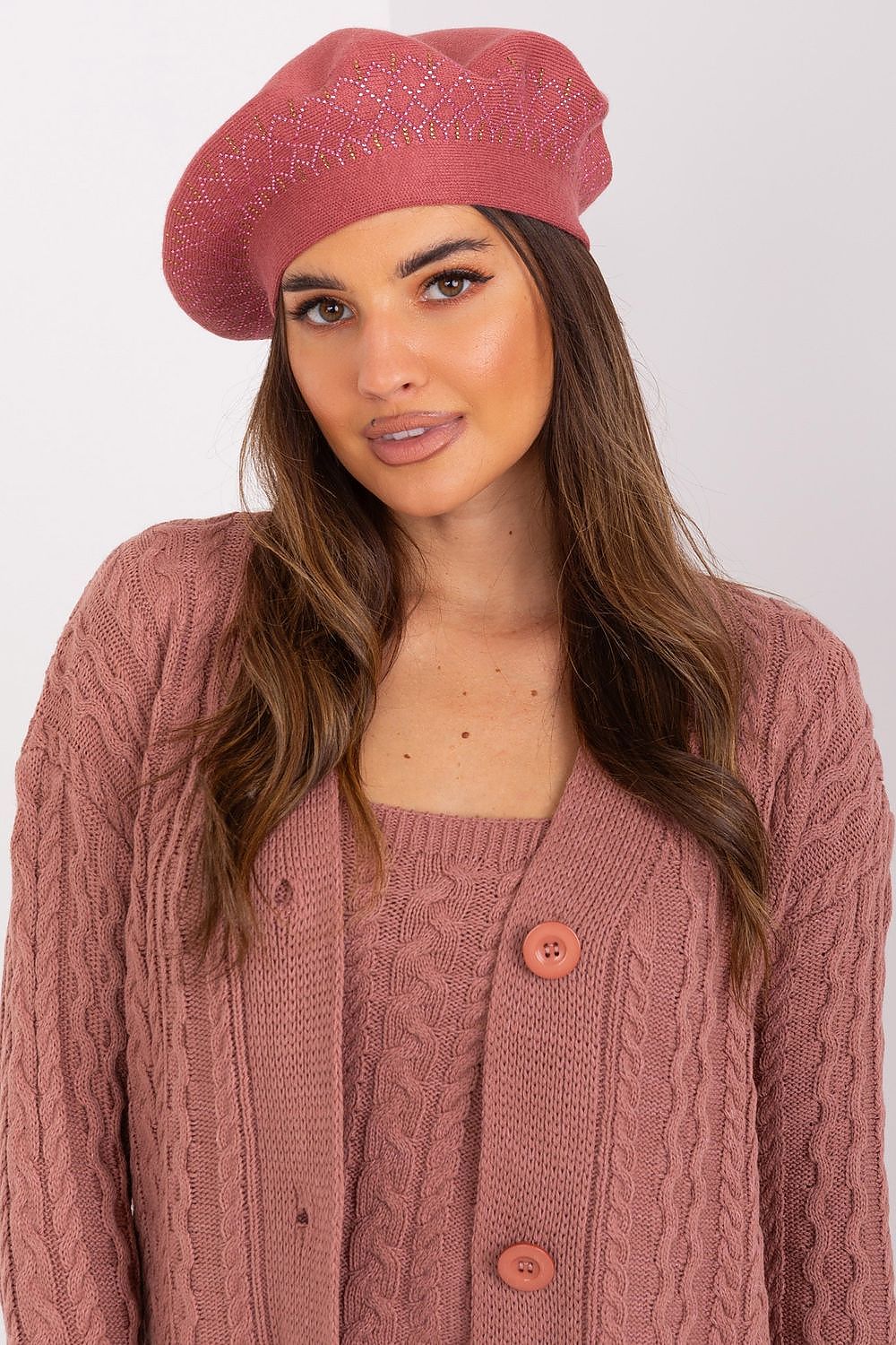 Elegant Shiny Beret Hat for Women – Soft Acrylic, Cotton & Cashmere Blend, Stylish Accessory