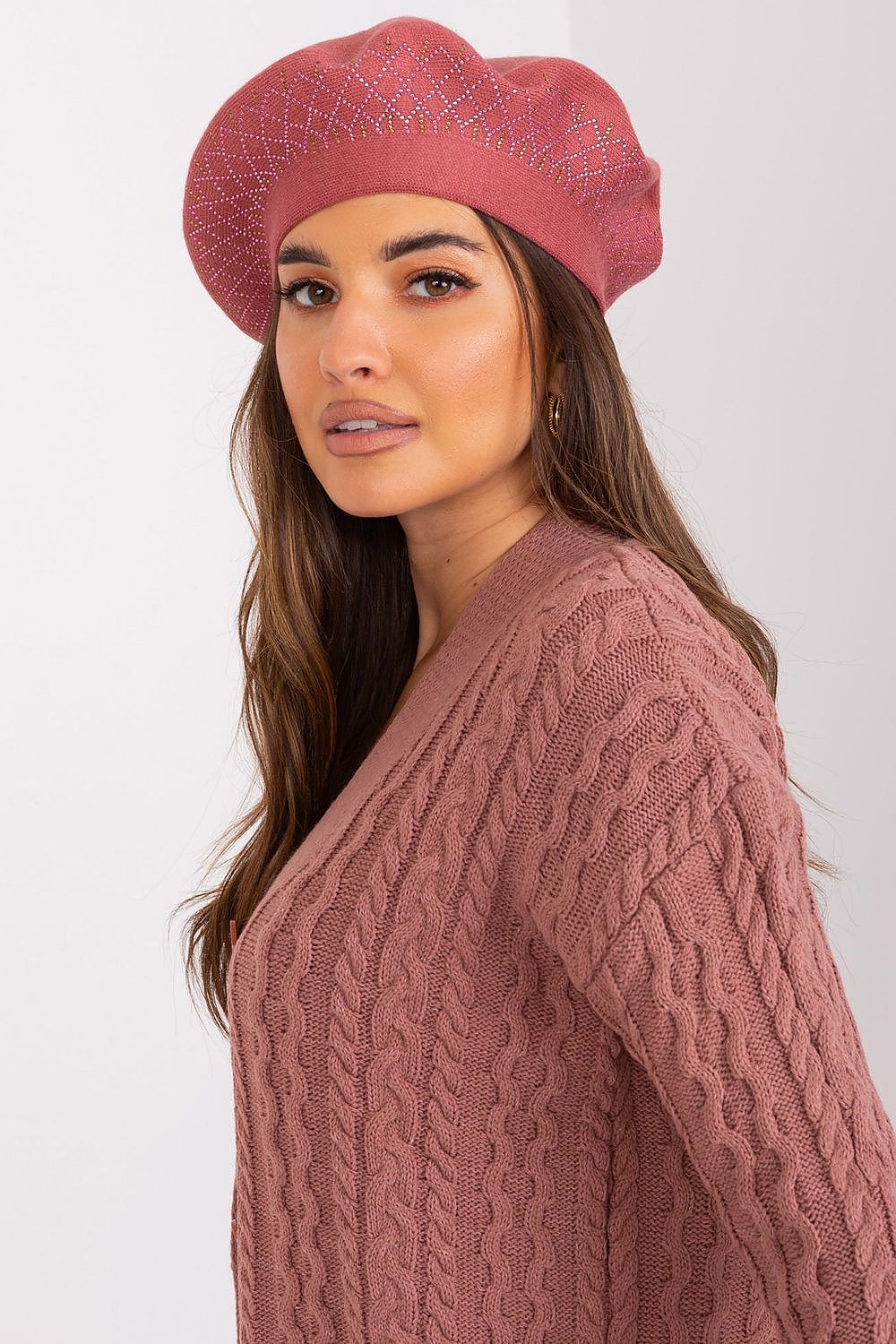 Elegant Shiny Beret Hat for Women – Soft Acrylic, Cotton & Cashmere Blend, Stylish Accessory