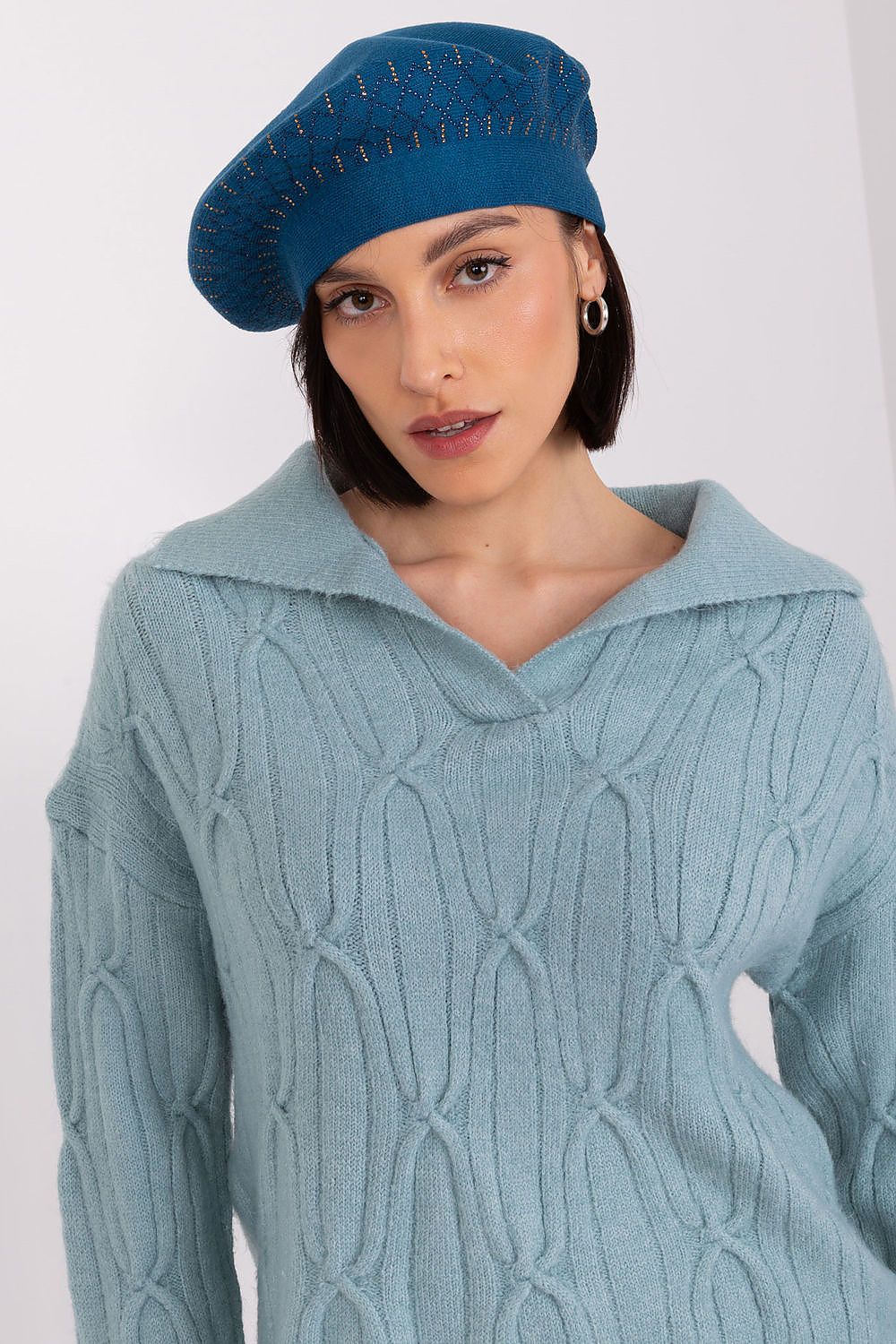 Elegant Shiny Beret Hat for Women – Soft Acrylic, Cotton & Cashmere Blend, Stylish Accessory