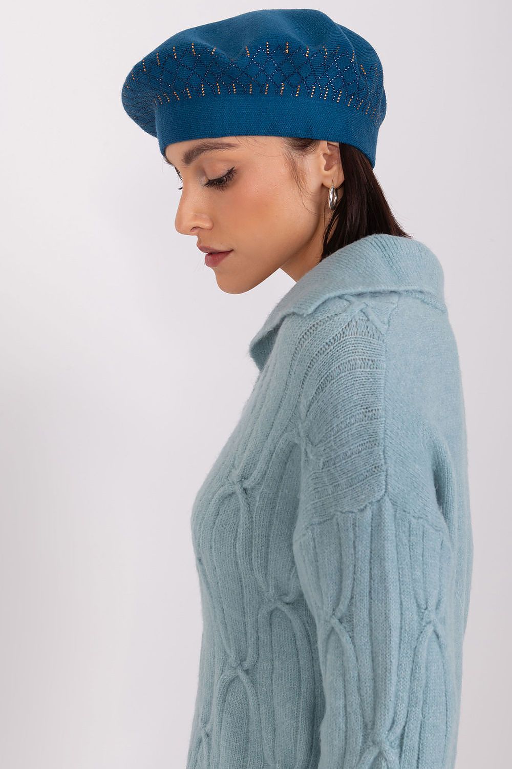 Elegant Shiny Beret Hat for Women – Soft Acrylic, Cotton & Cashmere Blend, Stylish Accessory
