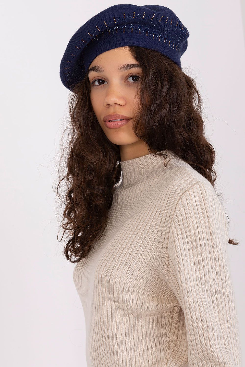 Elegant Shiny Beret Hat for Women – Soft Acrylic, Cotton & Cashmere Blend, Stylish Accessory