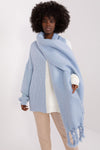 Luxurious 210 cm Long Polyester Shawl With Fringes – Chic Autumn-Winter Scarf