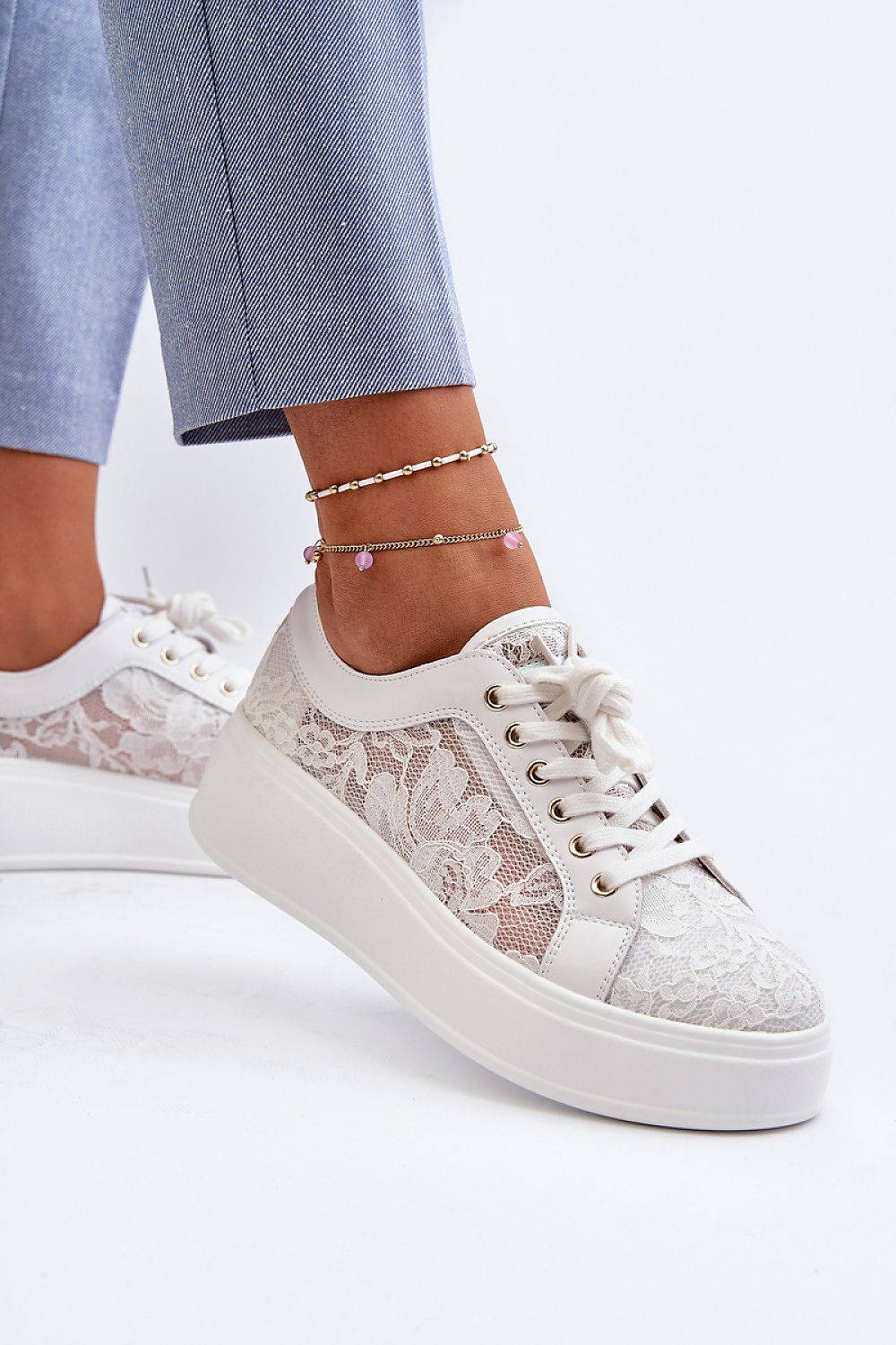 Elegant Women's Platform Sneakers By S.Barski, Lace Upper, Sizes EU 36-41, Ultimate Comfort