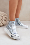 Women's Eco Leather Sneakers with 4 cm Platform, Heart Detail, EU Sizes 36-41