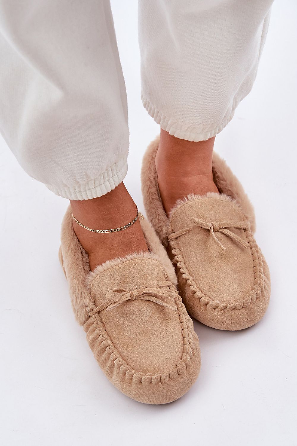 Luxury Eco Suede Moccasin Slippers with Fur-Lined Comfort | Sizes EU 36-41