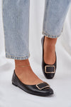 Luxurious Eco Leather Ballet Flats for Women, Sizes EU 36-41, Elegant Comfort with Stylish Decoration