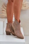 Elegant Women's Eco Suede Ankle Boots with Lace Upper, 6.5 cm Heel, Sizes EU 36-41
