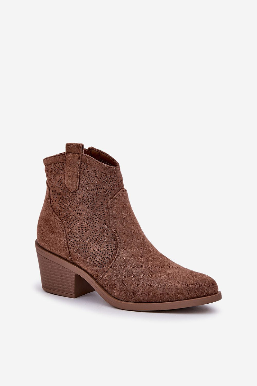 Elegant Women's Eco Suede Ankle Boots with Lace Upper, 6.5 cm Heel, Sizes EU 36-41