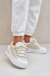 Women's Eco Leather Platform Sneakers With Removable Foam Insole - Size EU 36-41
