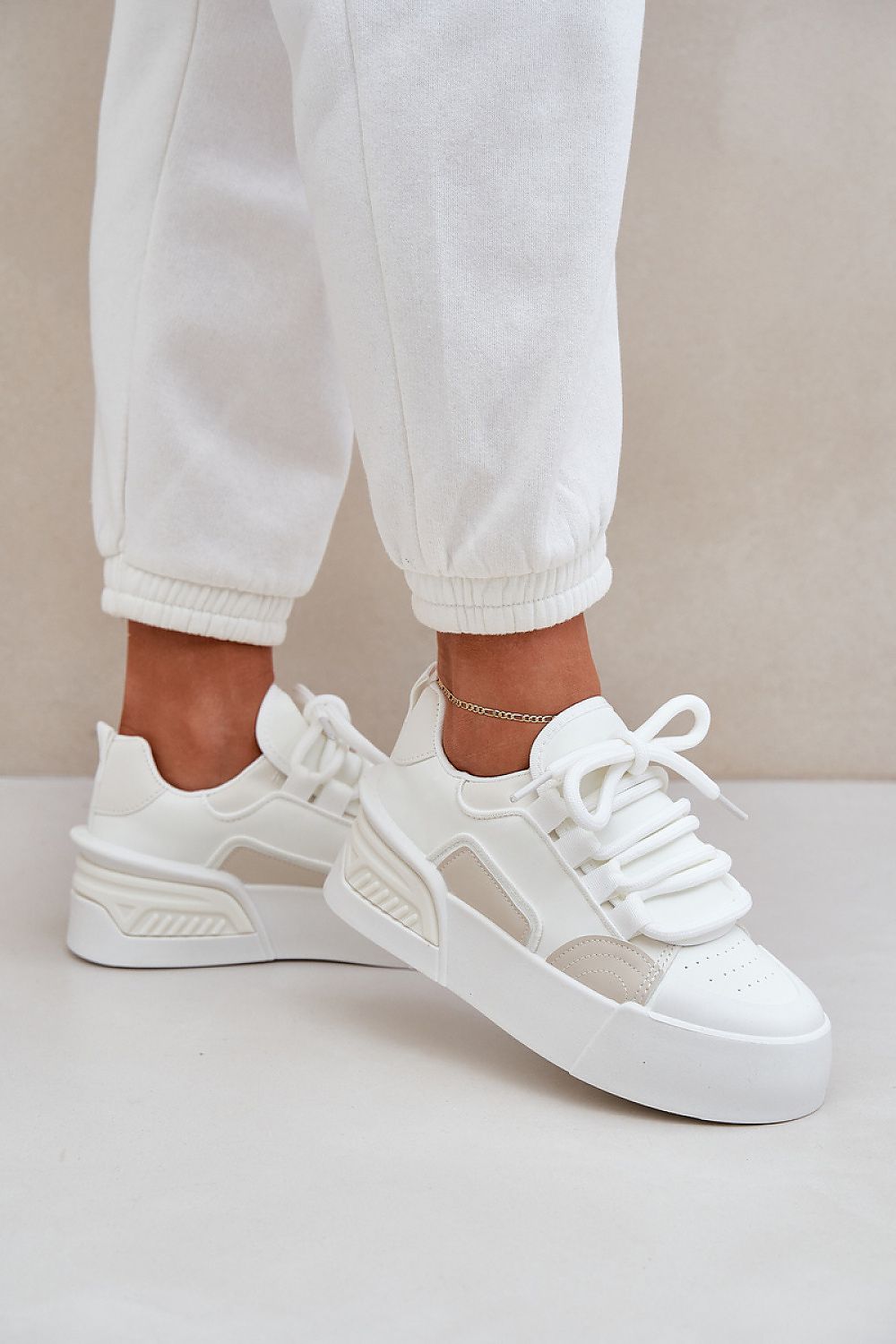Women's Eco Leather Platform Sneakers With Removable Foam Insole - Size EU 36-41