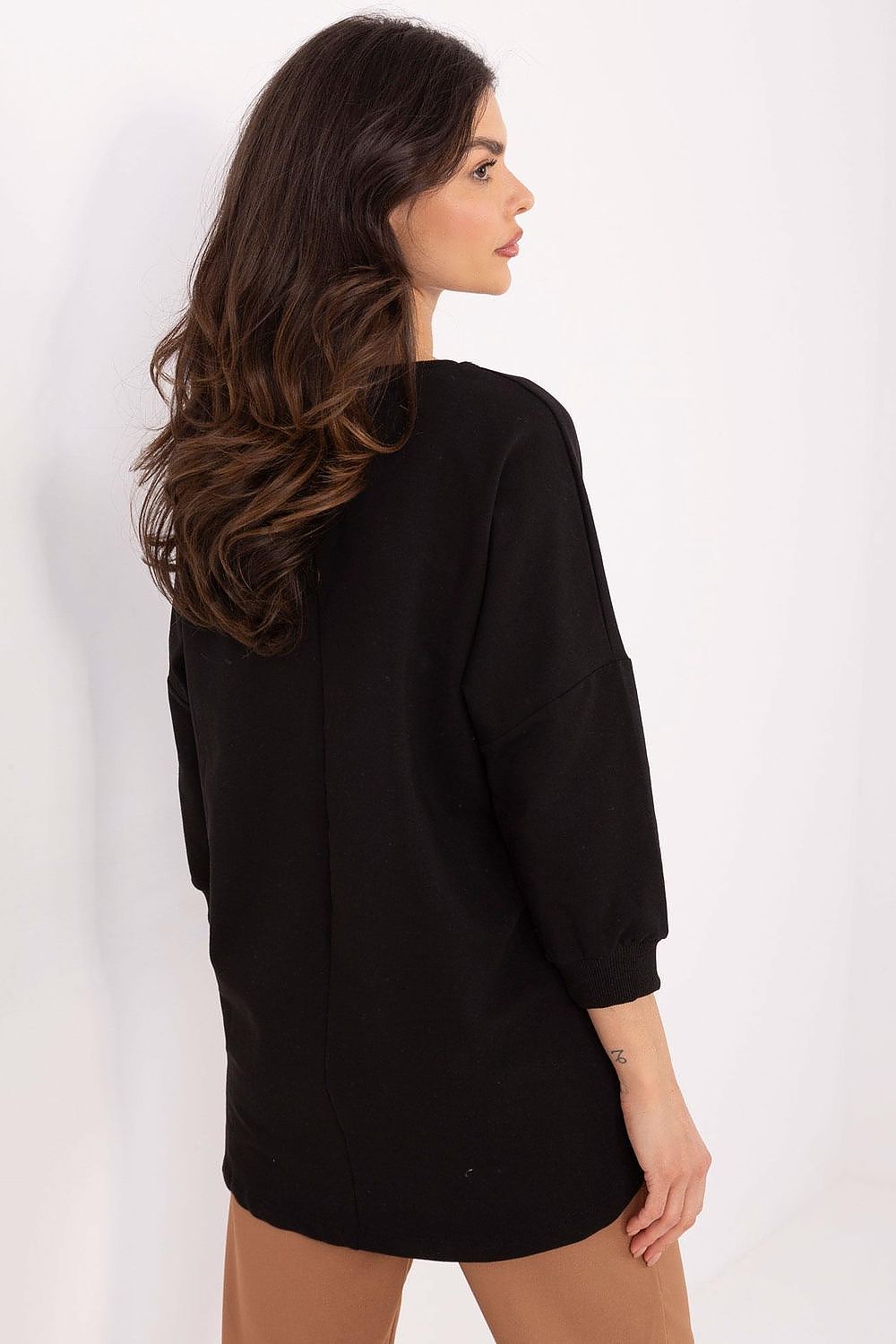 Elegant Everyday Cotton Blouse With 3/4 Sleeves & Pocket - Sizes S, M, L, XL