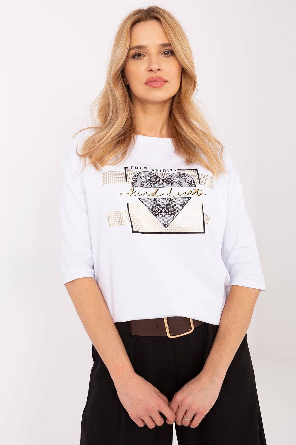 Casual Cotton Blouse With 3/4 Sleeves & Prints | Sizes S, M, L, XL