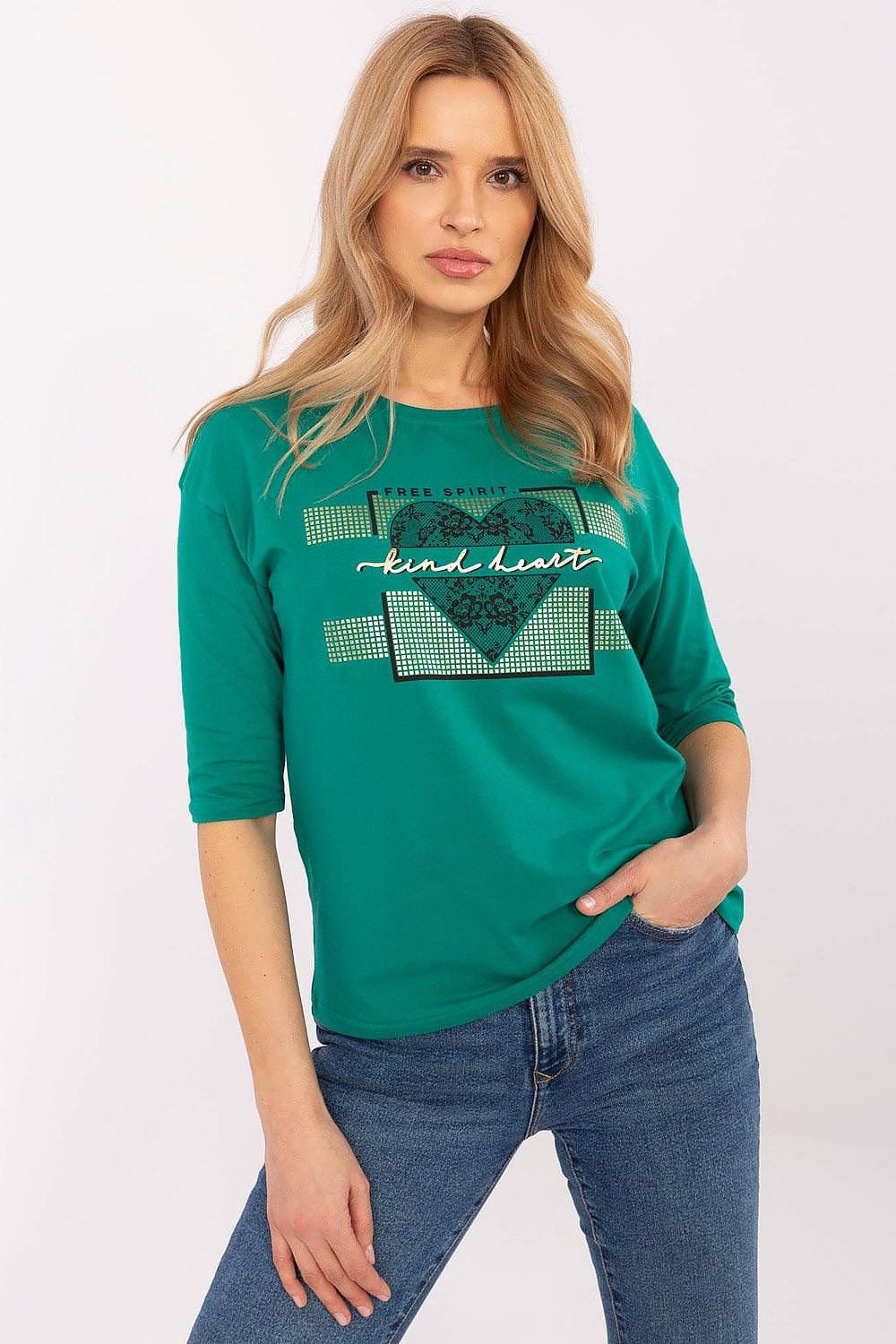 Casual Cotton Blouse With 3/4 Sleeves & Prints | Sizes S, M, L, XL