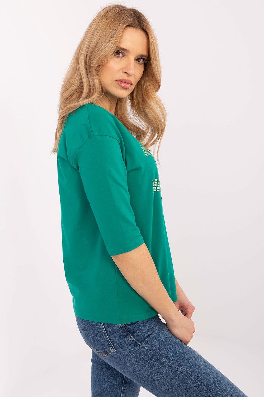 Casual Cotton Blouse With 3/4 Sleeves & Prints | Sizes S, M, L, XL