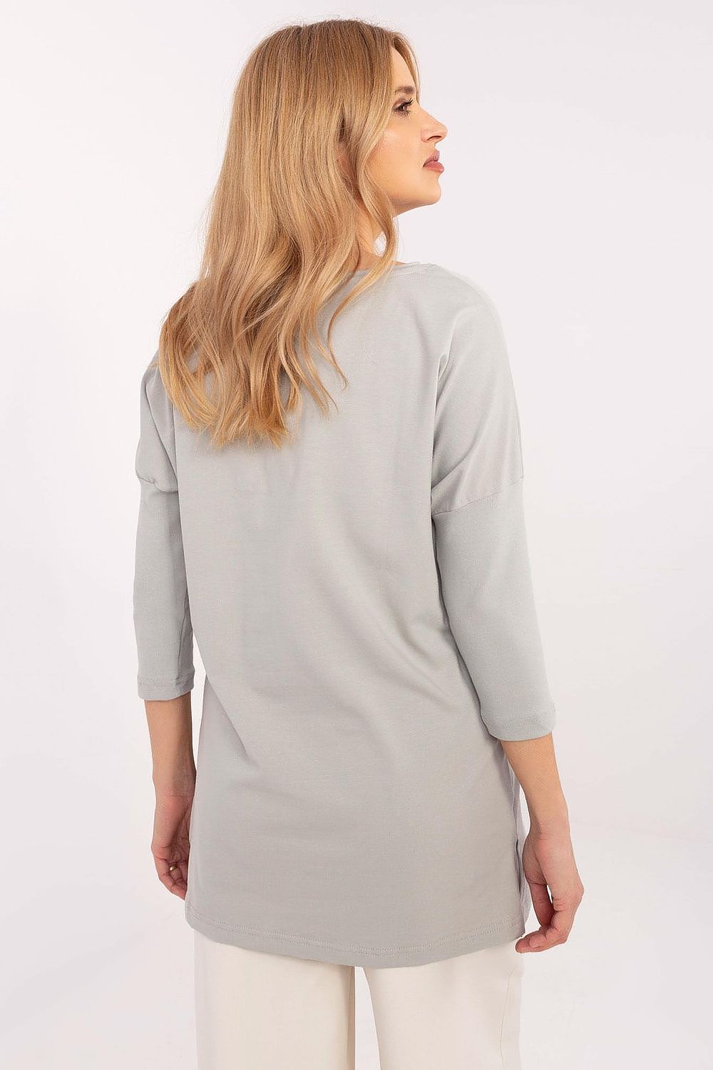 Elegant Floral Print Blouse in Sizes S to XL - High-Quality Cotton Blend with 3/4 Sleeves