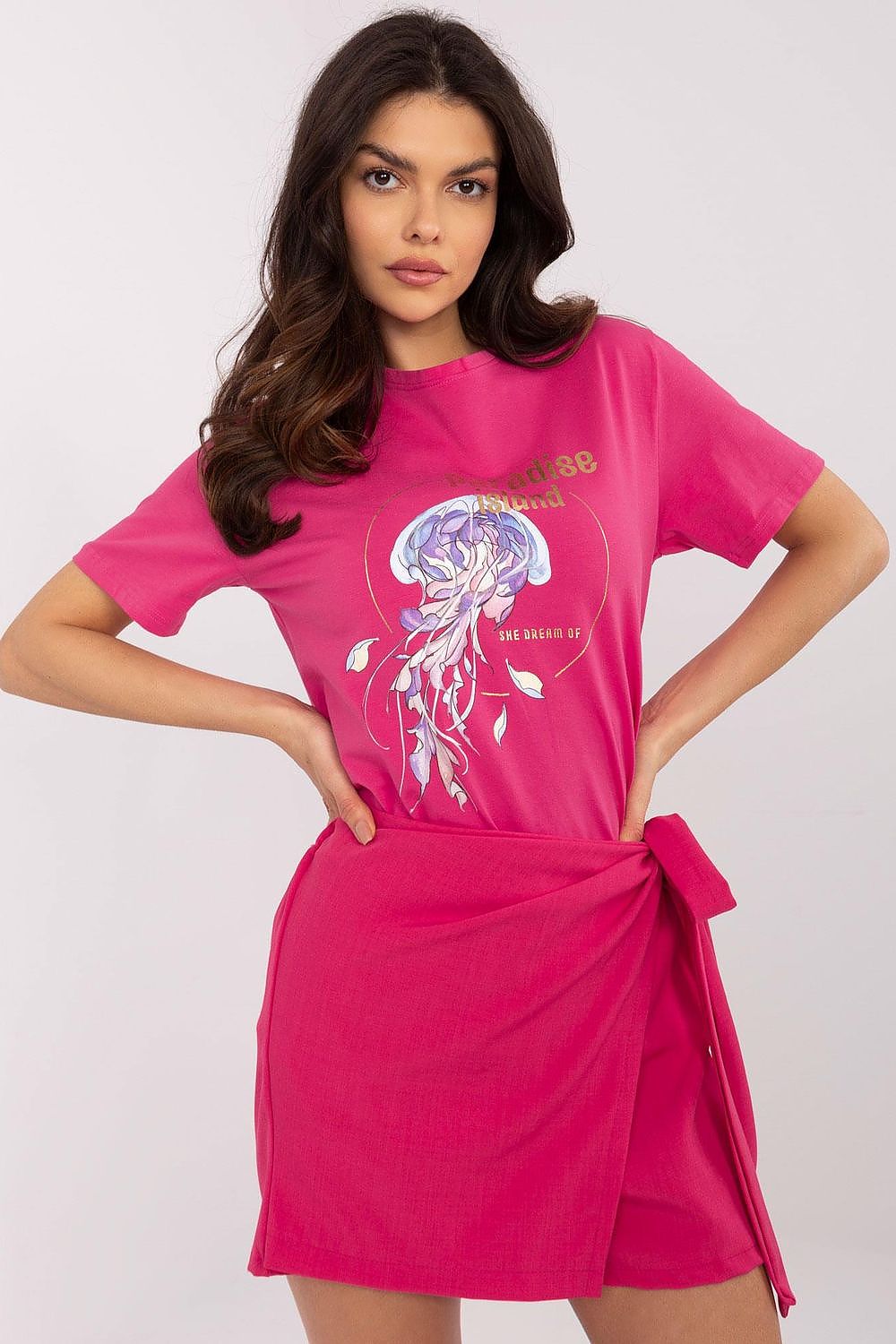 Women's Trendy Print T-Shirt in Sizes S to XL | Casual Comfort with Cotton and Spandex Blend