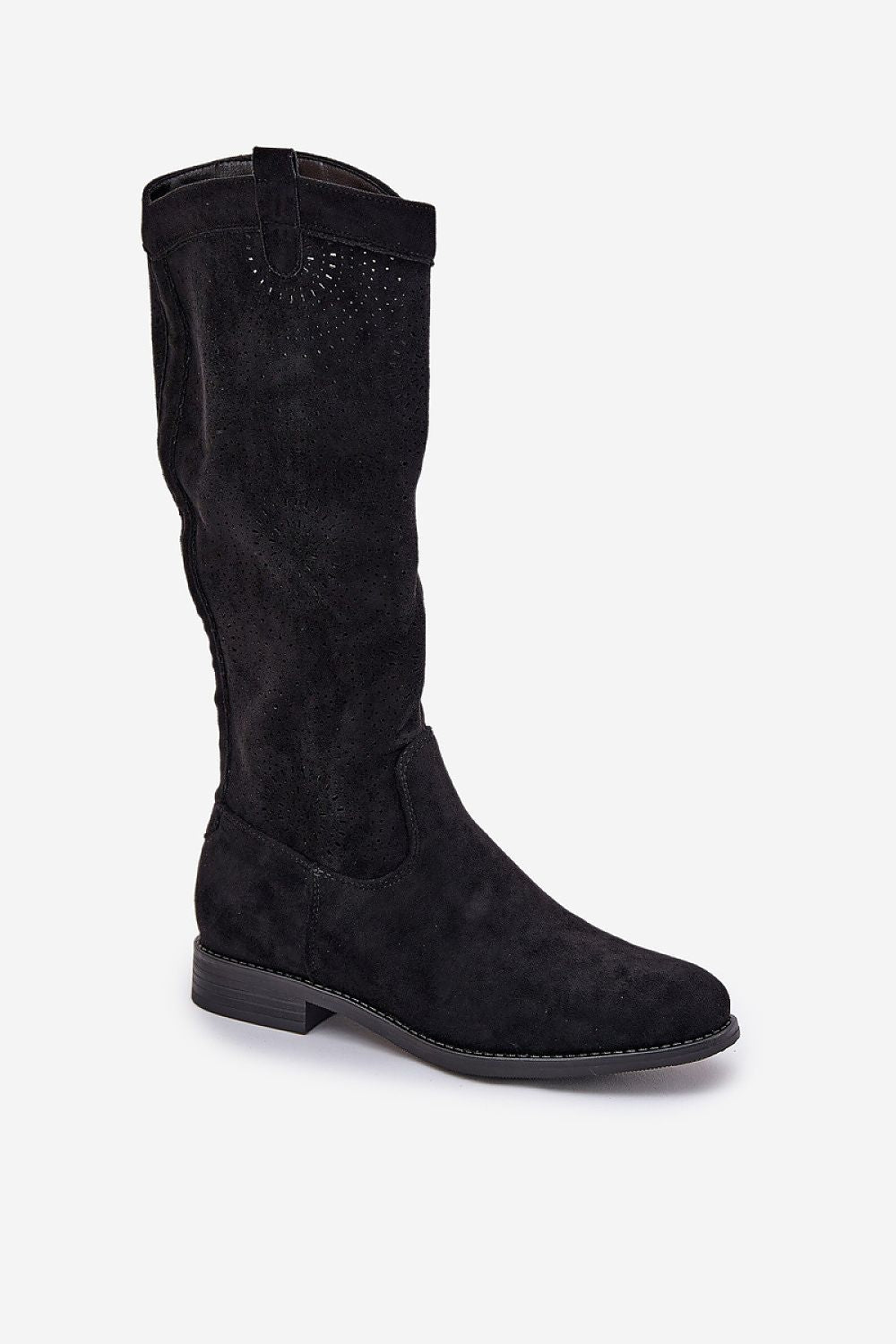 Elegant Women's Thigh-High Eco Suede Boots, Flat 3 cm Heel, Sizes EU 36-41