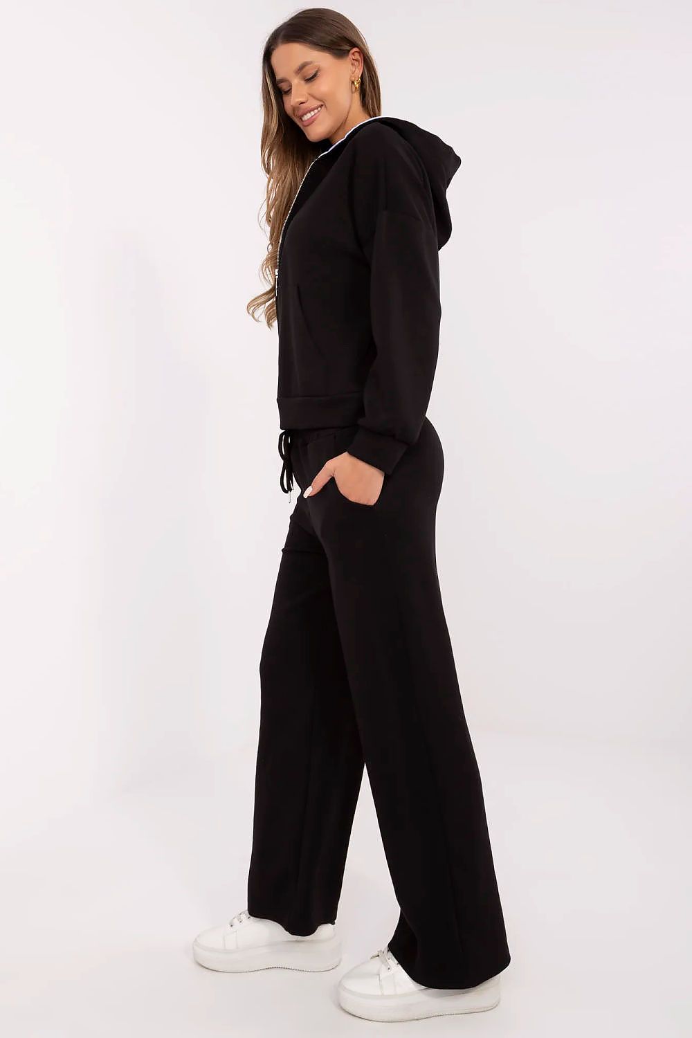 Luxury Women's Tracksuit Set - Zippered Hoodie and High-Waisted Pants, EU Sizes 0-2