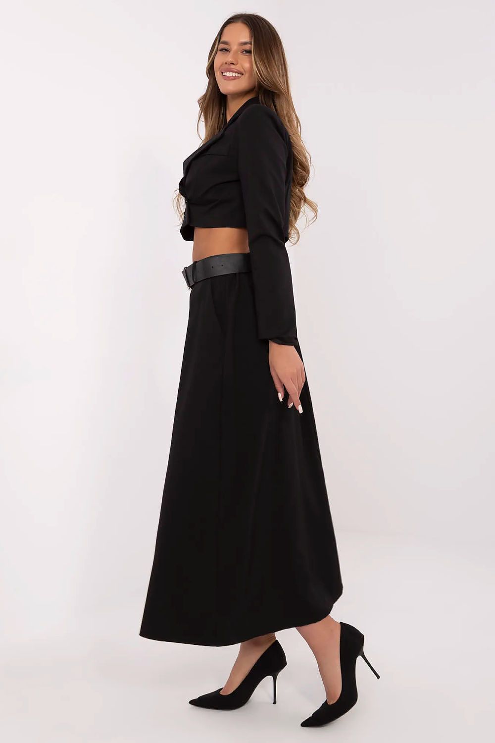 Elegant Long Maxi Skirt with Side Pockets, Elastic Waist, Size EU 0 - Perfect for Everyday & Formal Wear