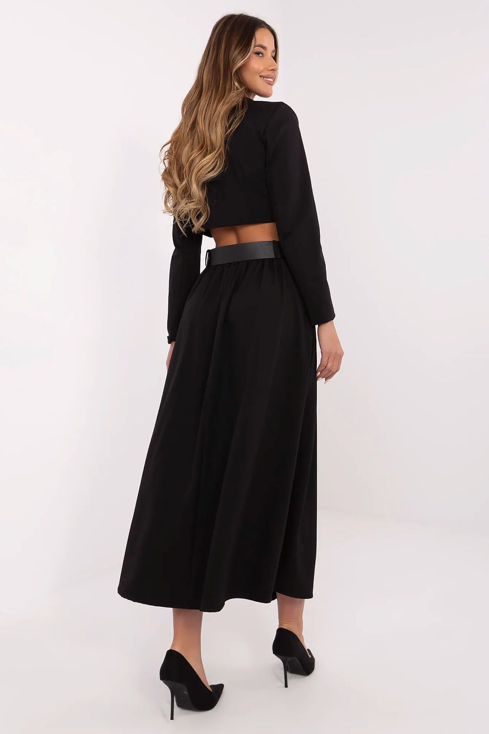 Elegant Long Maxi Skirt with Side Pockets, Elastic Waist, Size EU 0 - Perfect for Everyday & Formal Wear