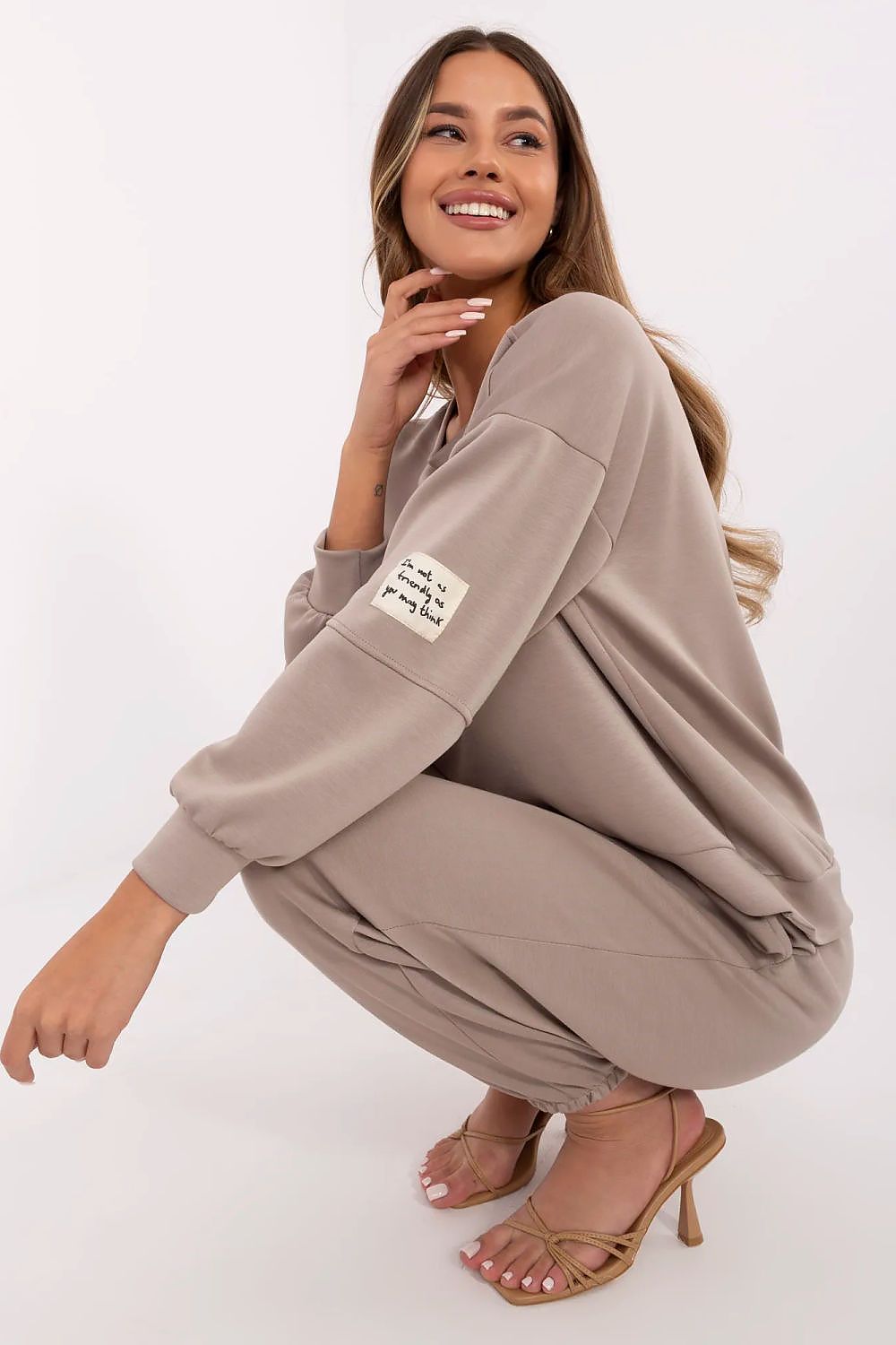 Italy Moda Women's Casual Tracksuit Set EU Size 0 - Soft Viscose, Cotton, Elastane Blend, Stylish Comfort