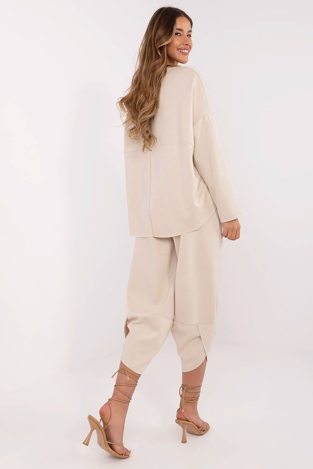 Italy Moda Women's 2-Piece Tracksuit Set - High Waist Pants & Long Sleeve Sweatshirt, EU Sizes 0-5