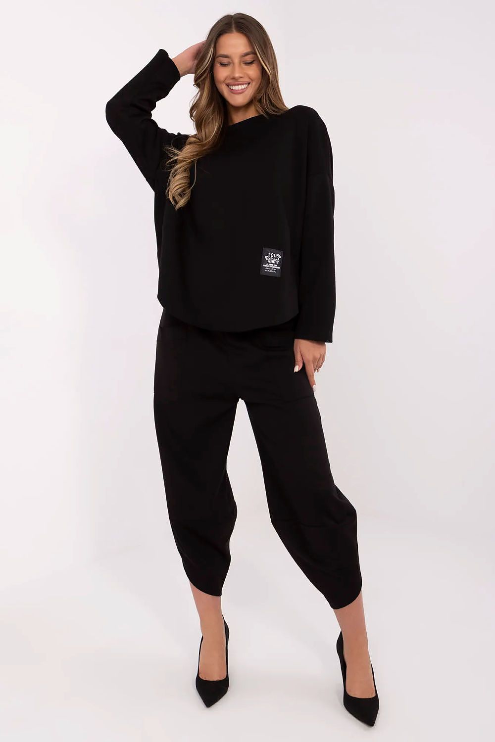 Italy Moda Women's 2-Piece Tracksuit Set - High Waist Pants & Long Sleeve Sweatshirt, EU Sizes 0-5