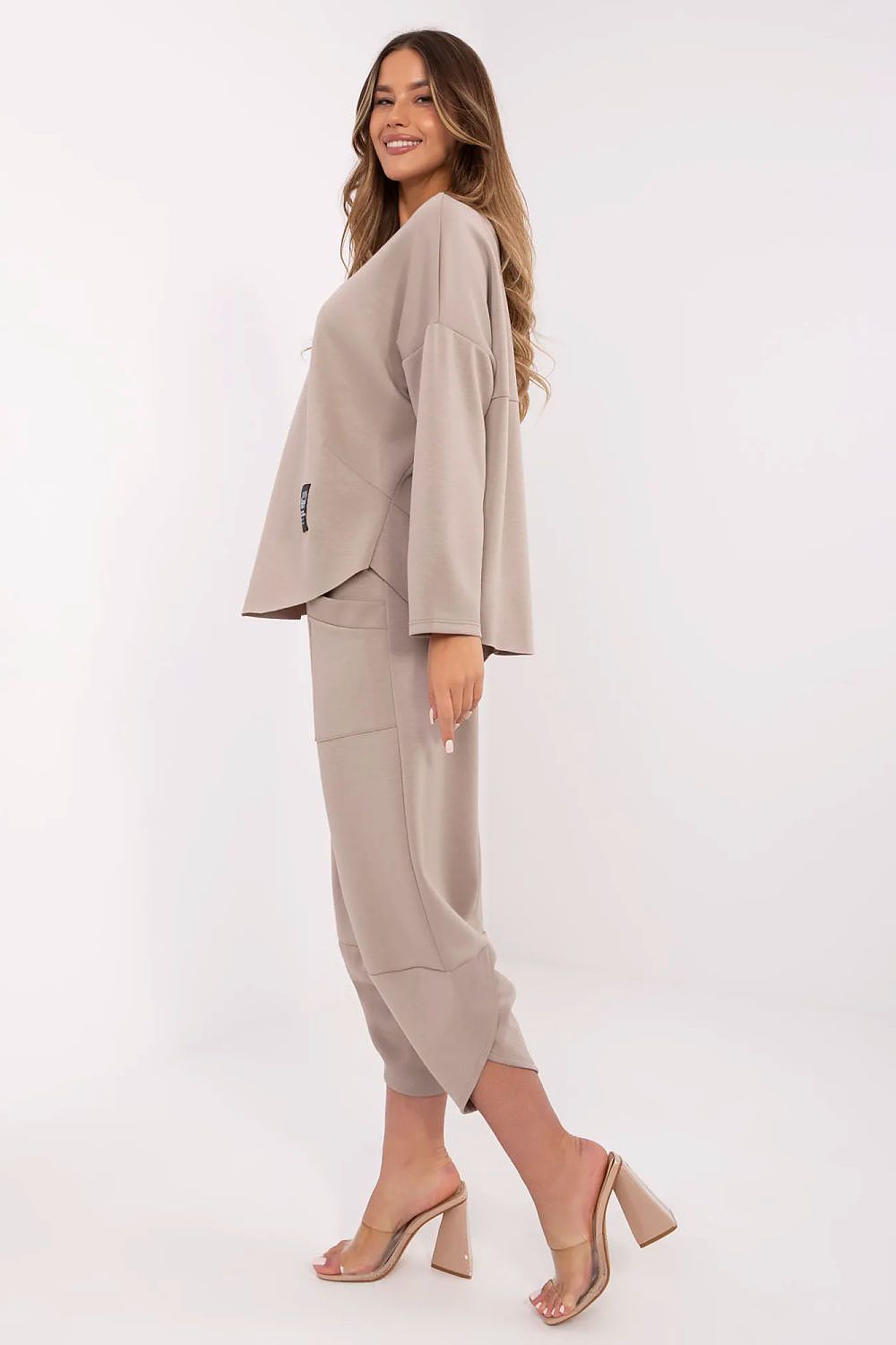 Italy Moda Women's 2-Piece Tracksuit Set - High Waist Pants & Long Sleeve Sweatshirt, EU Sizes 0-5