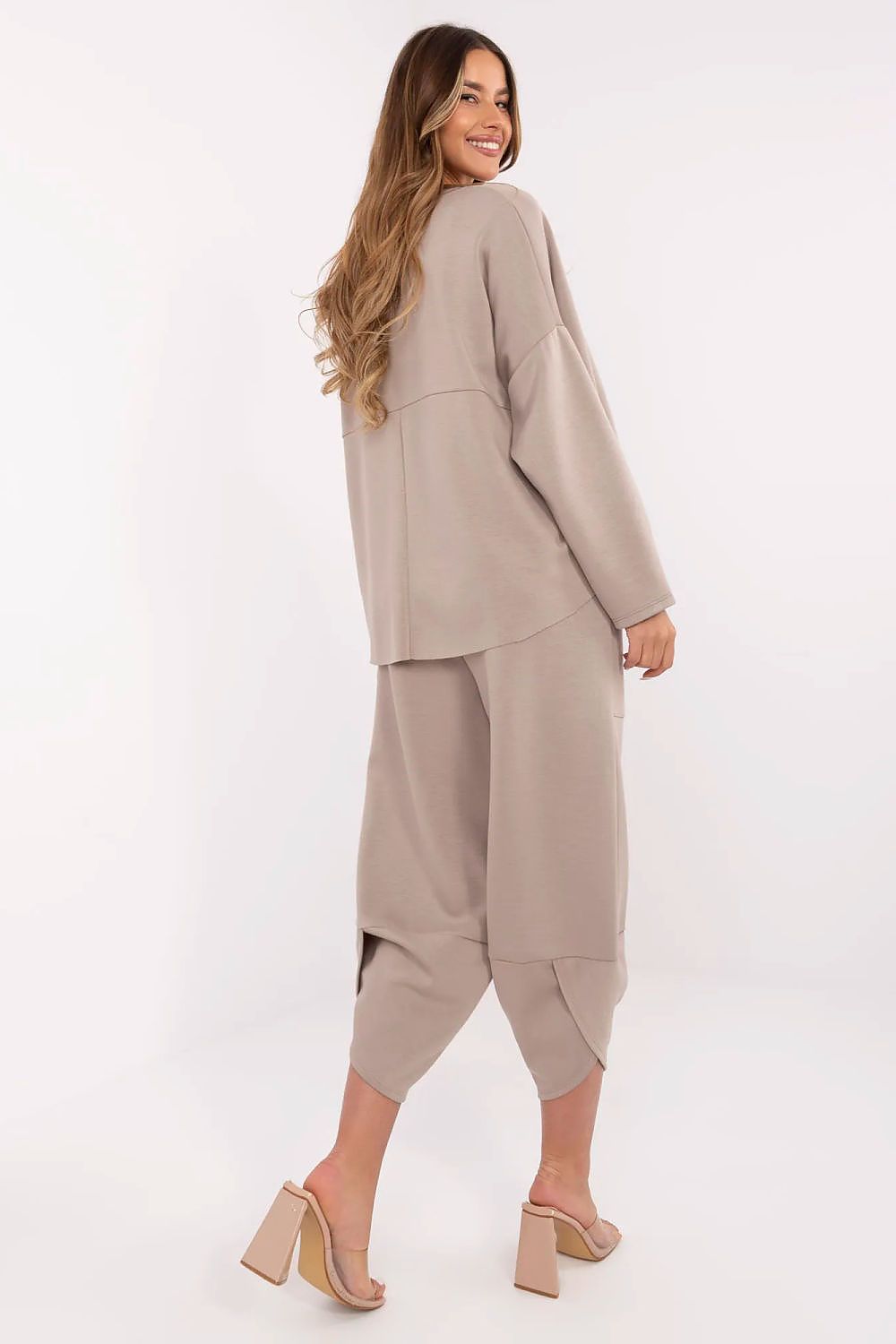 Italy Moda Women's 2-Piece Tracksuit Set - High Waist Pants & Long Sleeve Sweatshirt, EU Sizes 0-5