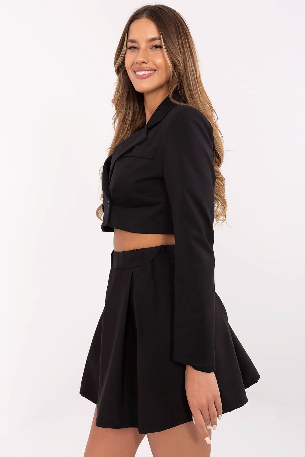 Elegant Flared Skirt With Built-In Shorts, Lightweight Polyester, EU Size 0, Perfect For Work And Casual Wear