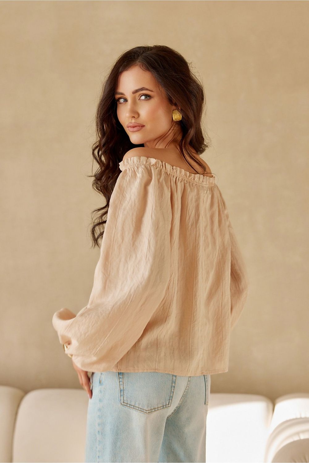 Elegant Roco Fashion Blouse with Long Puffy Sleeves | Sizes EU 36-40