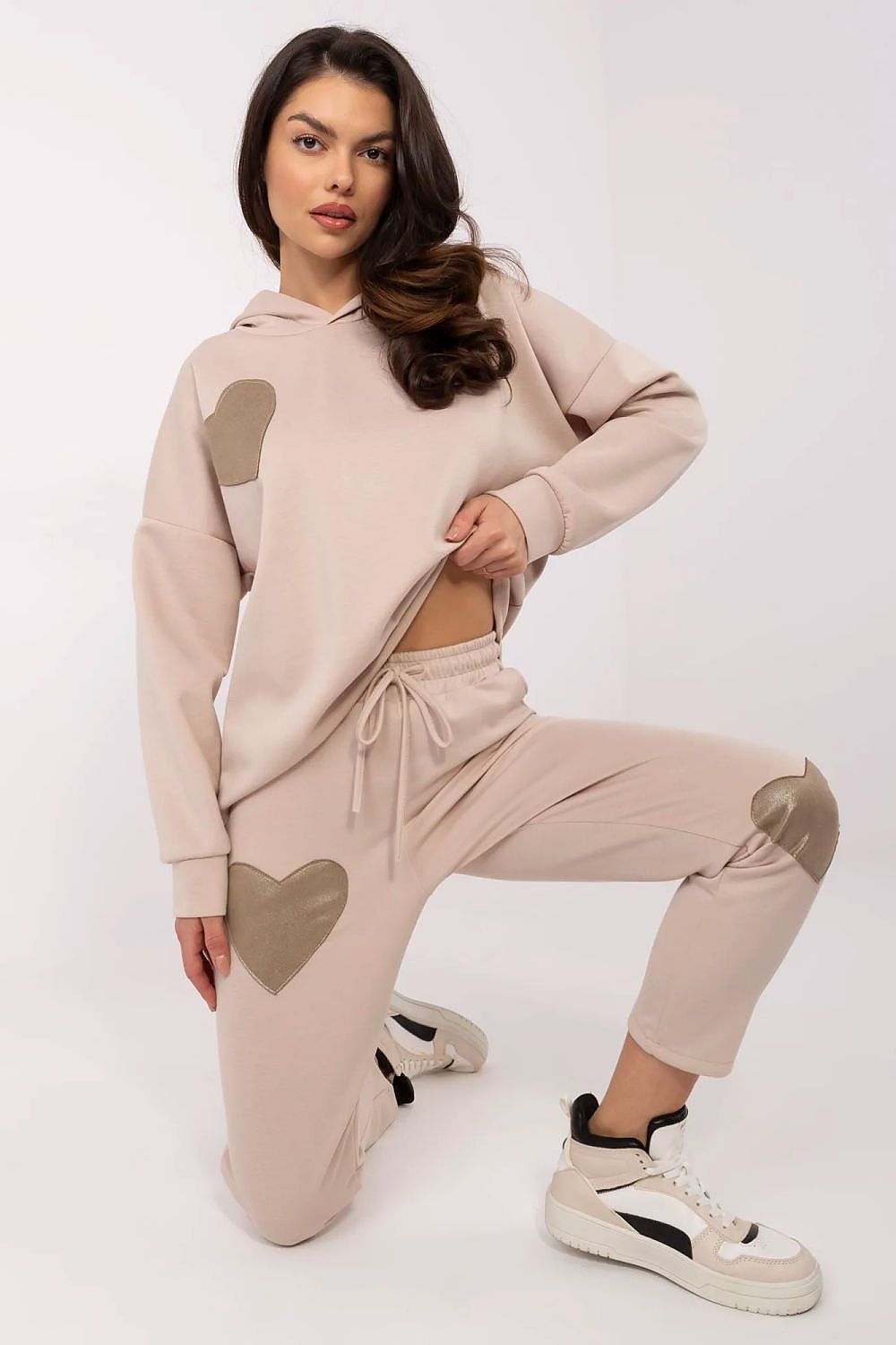Italy Moda Women's Casual Tracksuit Set Size EU 0 - Soft Viscose Blend with Heart Patches
