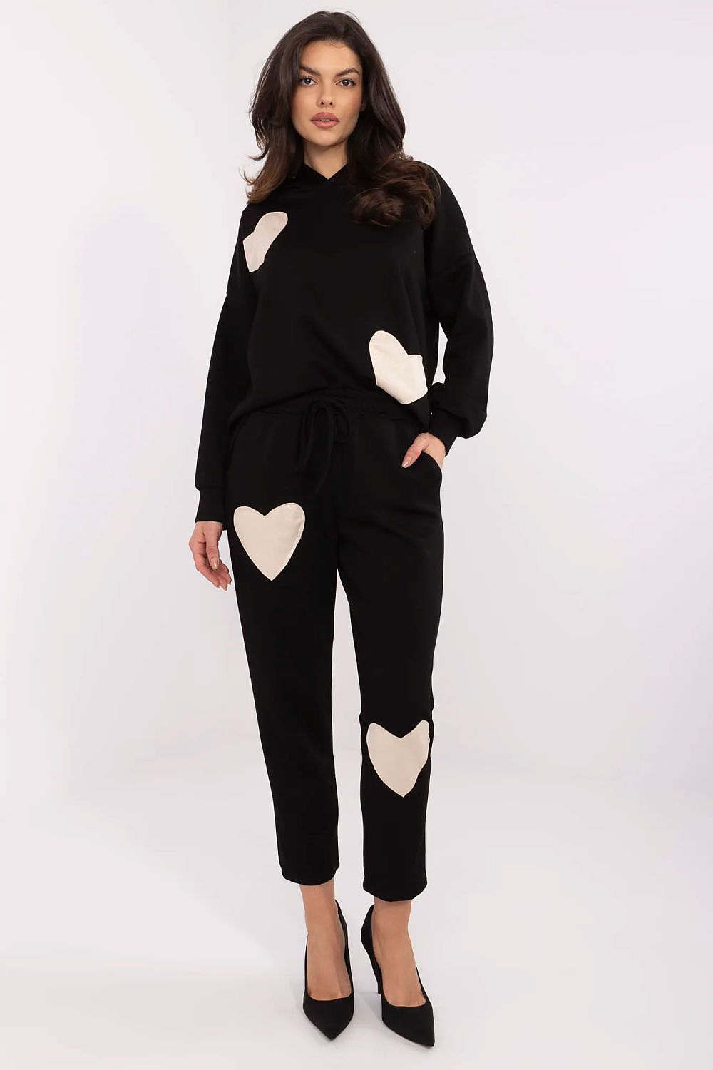 Italy Moda Women's Casual Tracksuit Set Size EU 0 - Soft Viscose Blend with Heart Patches