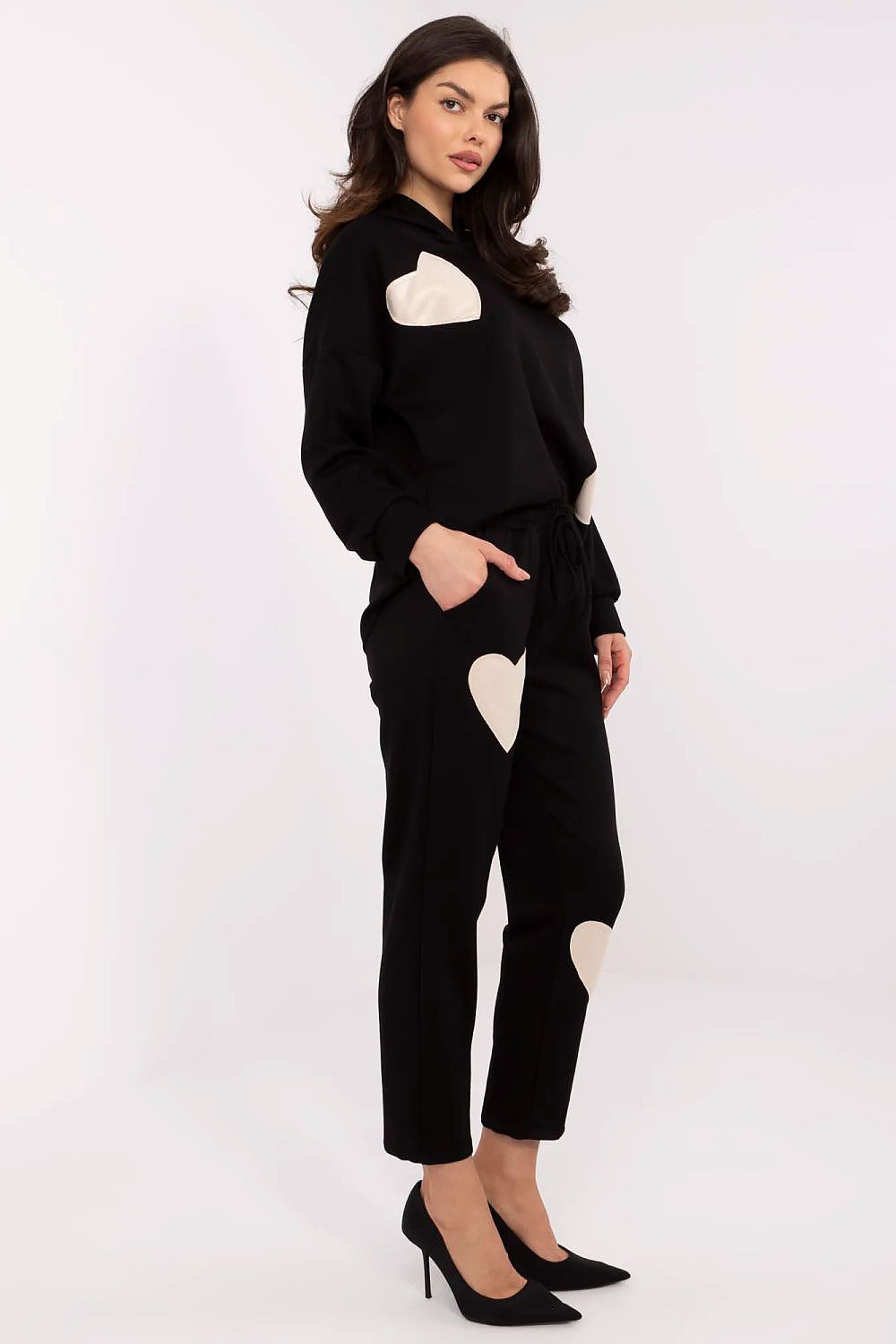 Italy Moda Women's Casual Tracksuit Set Size EU 0 - Soft Viscose Blend with Heart Patches