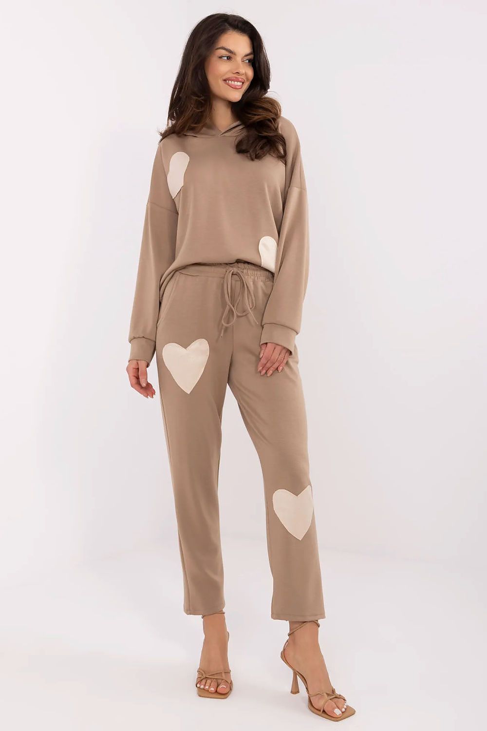 Italy Moda Women's Casual Tracksuit Set Size EU 0 - Soft Viscose Blend with Heart Patches