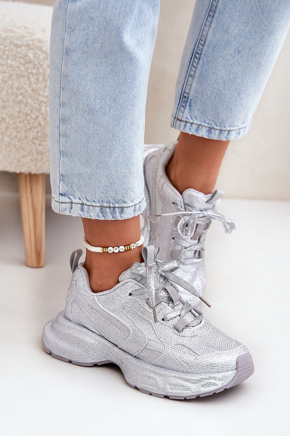 Elegant Women's Platform Sneakers with Zircon Embellishments, Size EU 36-41 for Ultimate Comfort