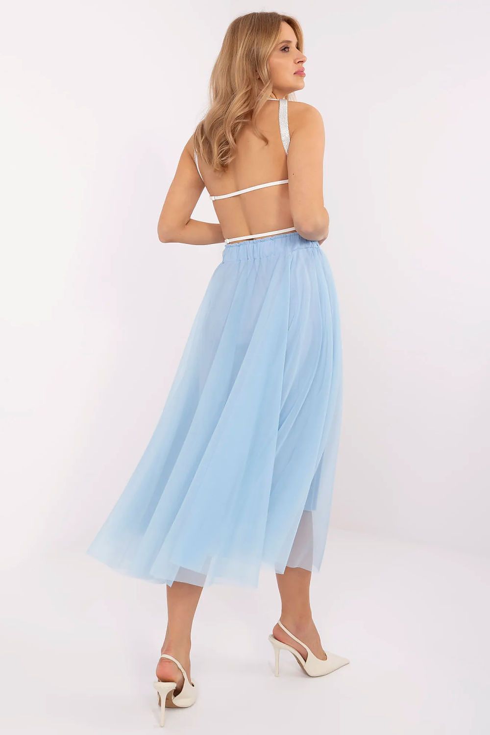 Elegant Tulle Midi Skirt by Italy Moda | Casual & Party Wear | Size EU 0, Waist 68-104 cm