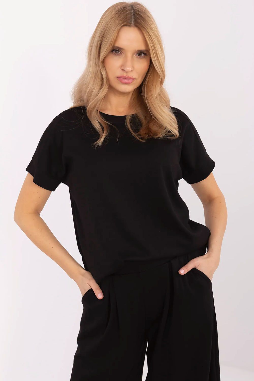 Casual Classic Blouse for Women, EU Sizes 0-4, Soft Viscose-Polyester Blend, Short Sleeves