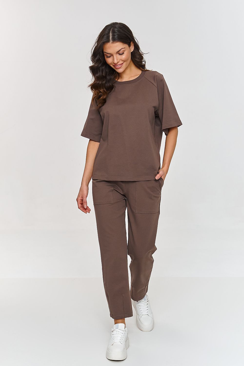 Makadamia comfort tracksuit set - loose blouse & classic ...