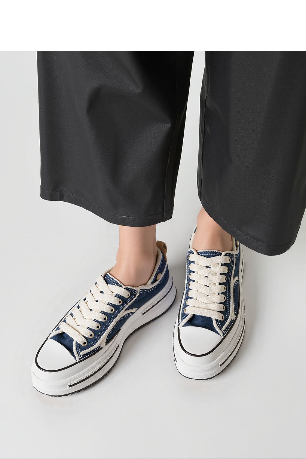 Inello ROGUE Vintage Denim Sneakers With Chunky Sole - Trendy Streetwear Style, Sizes 36-41