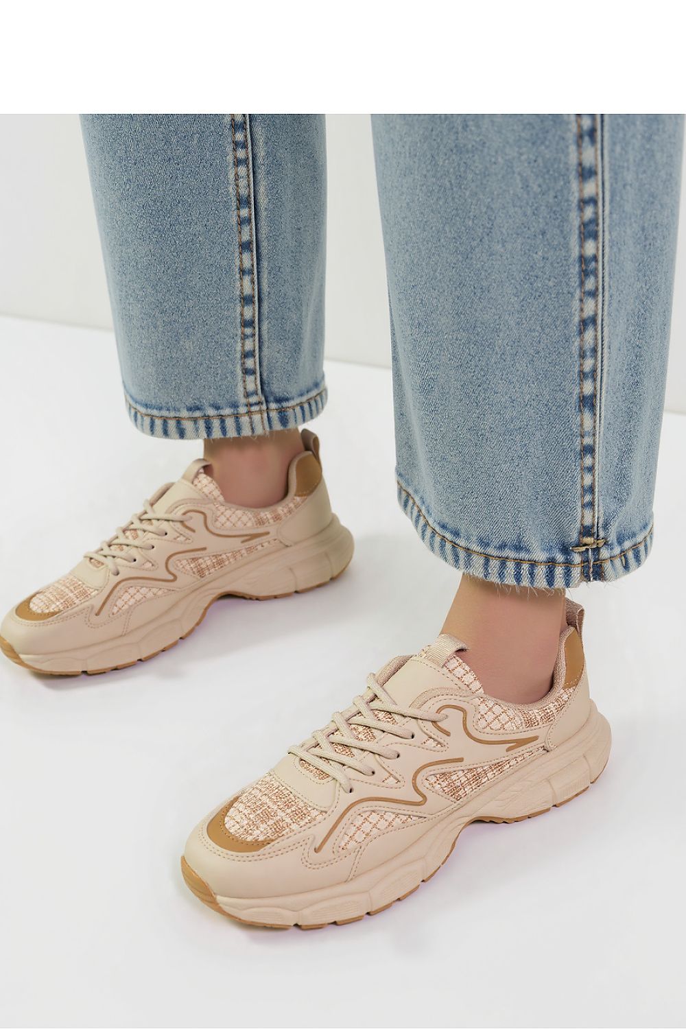 Inello Stellar Beige Sport Sneakers for Women - Stylish, Lightweight, and Comfortable in Sizes 36-41