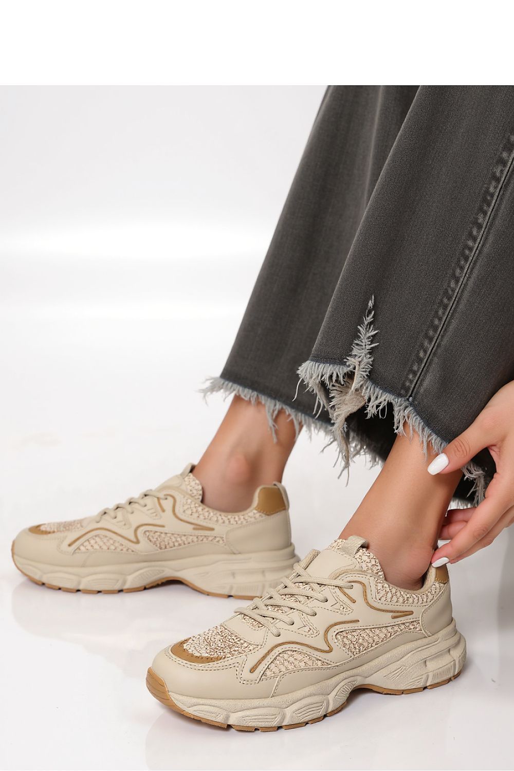 Inello Stellar Beige Sport Sneakers for Women - Stylish, Lightweight, and Comfortable in Sizes 36-41