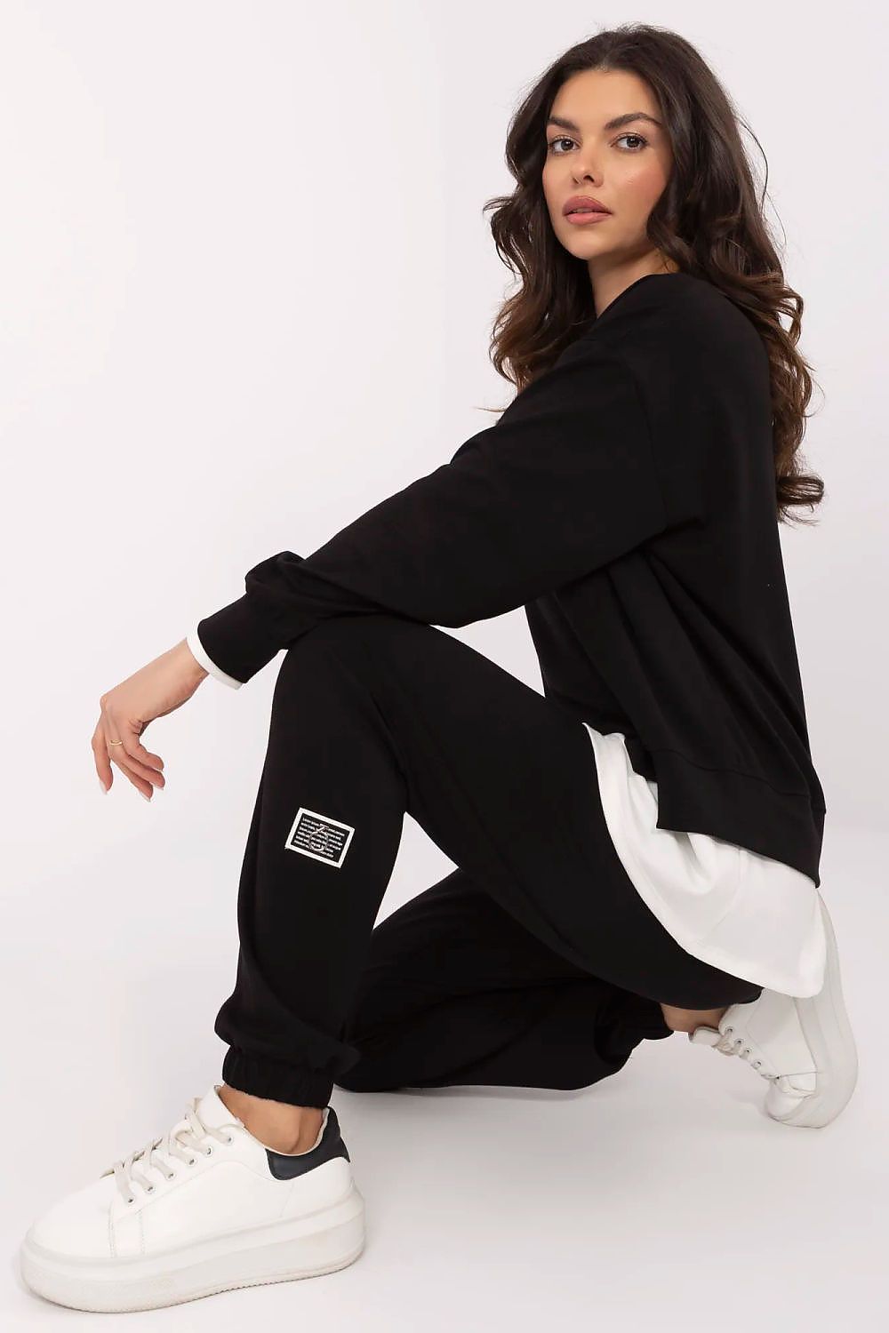 Luxury Women's Casual Tracksuit Set, High-Waisted Pants & Long-Sleeve Sweatshirt in EU Sizes 0-4