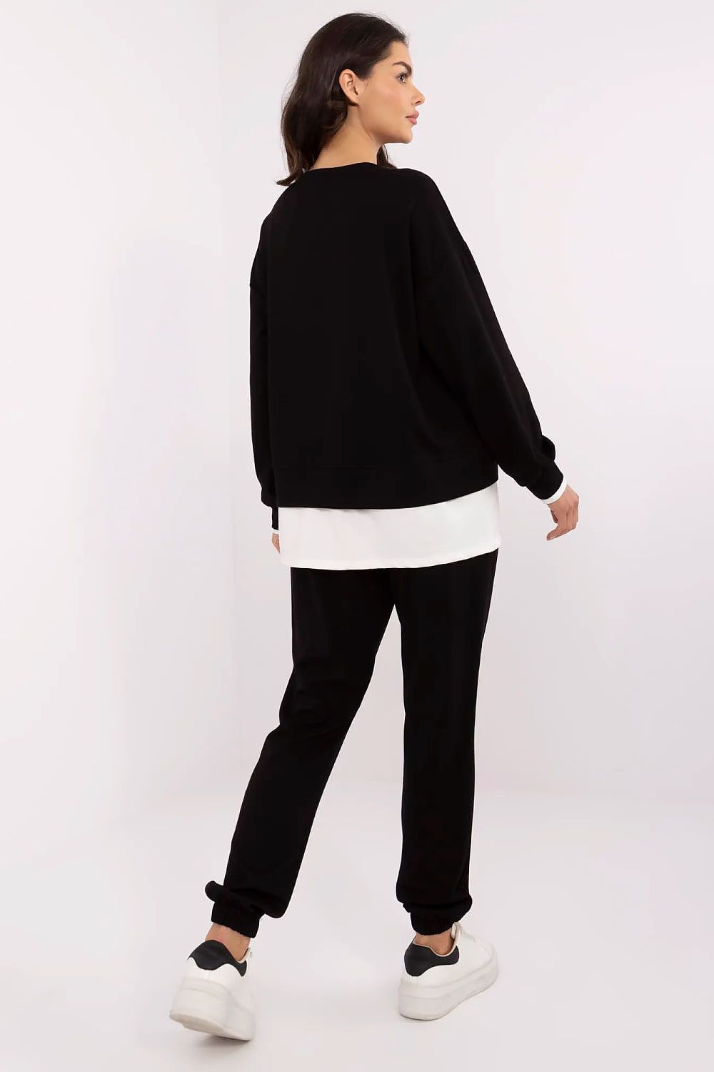 Luxury Women's Casual Tracksuit Set, High-Waisted Pants & Long-Sleeve Sweatshirt in EU Sizes 0-4