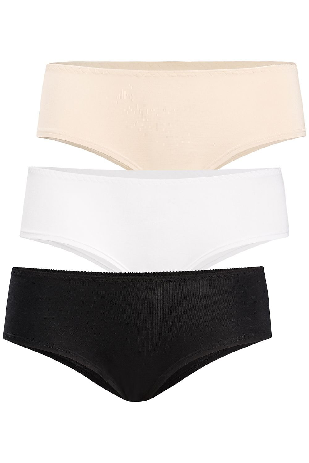 Set Teyli Women's Bamboo Brazilian Panties - 3-Pack in Black, Sizes XS-XXL, Breathable Comfort
