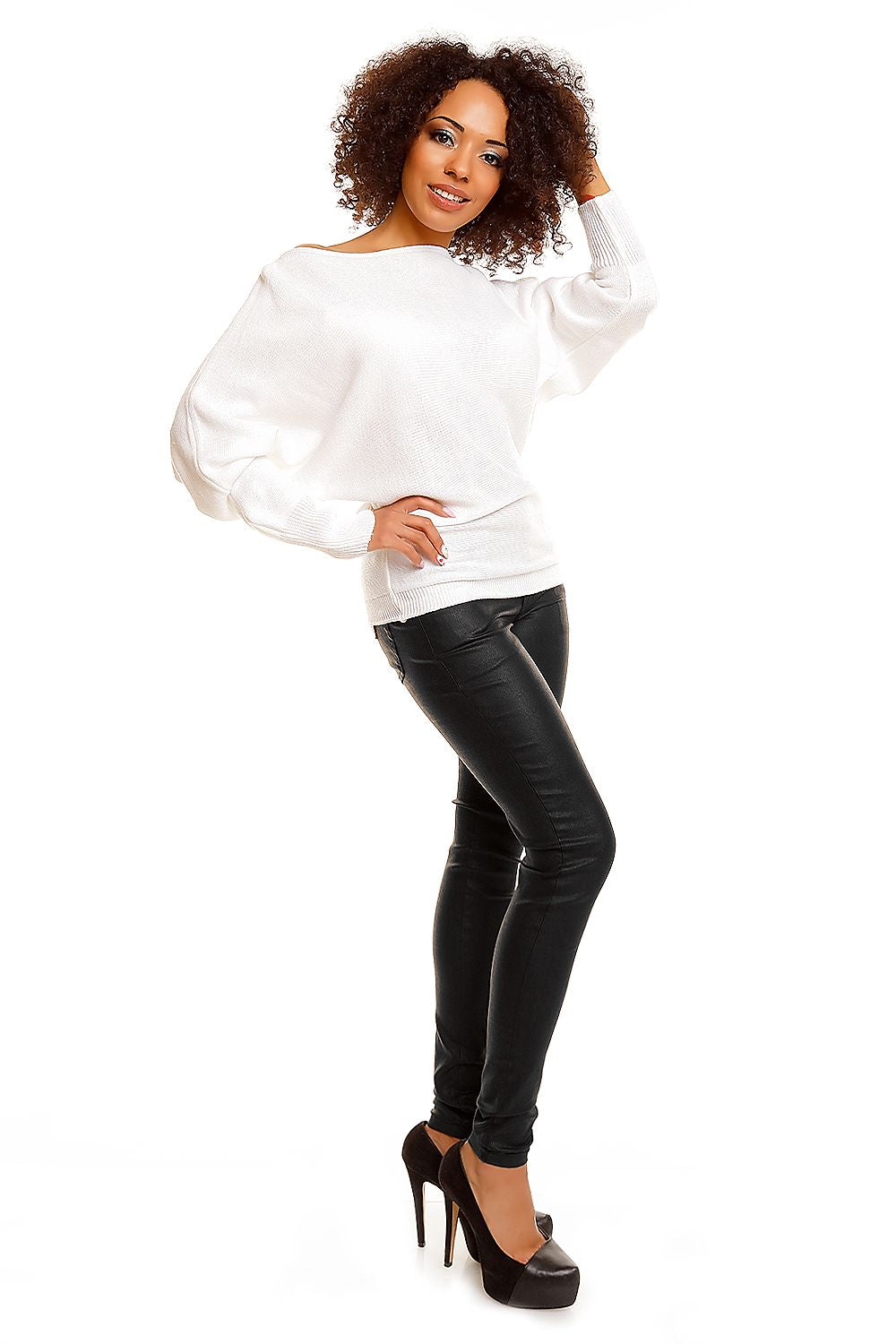 Chic Oversized Kimono Sweater with Boat Neckline by PeeKaBoo - Soft Acrylic, Bat Style, Flattering Fit