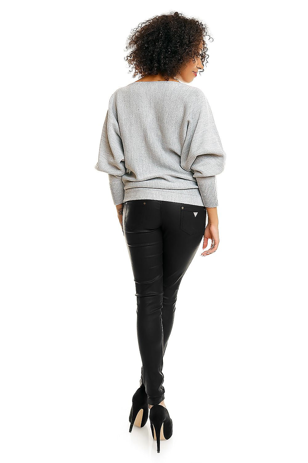 Chic Oversized Kimono Sweater with Boat Neckline by PeeKaBoo - Soft Acrylic, Bat Style, Flattering Fit