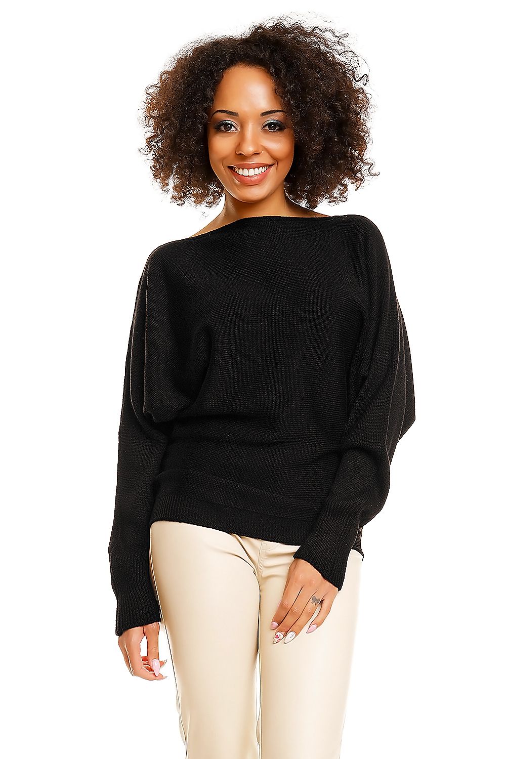 Chic Oversized Kimono Sweater with Boat Neckline by PeeKaBoo - Soft Acrylic, Bat Style, Flattering Fit